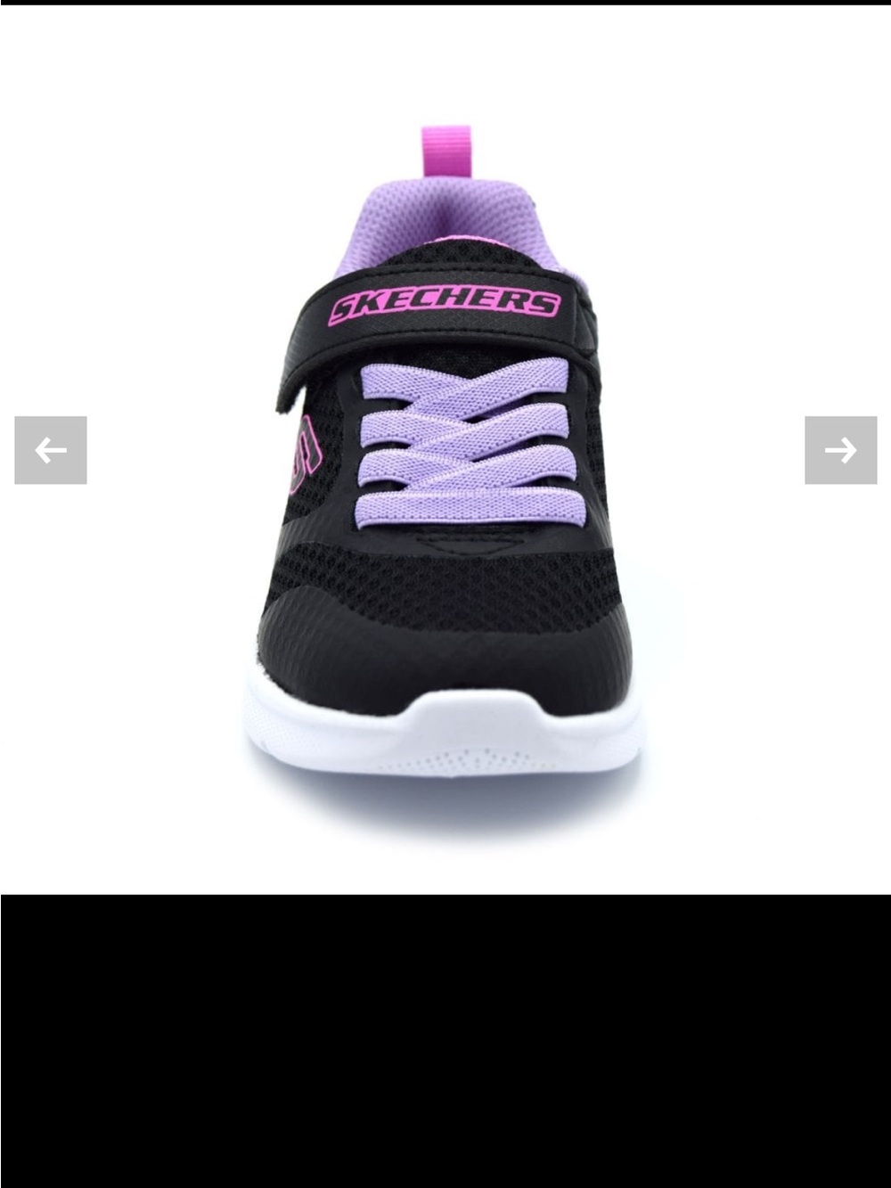 Skechers Black and Purple Kids' Athletic Sneakers with Cushion Sole